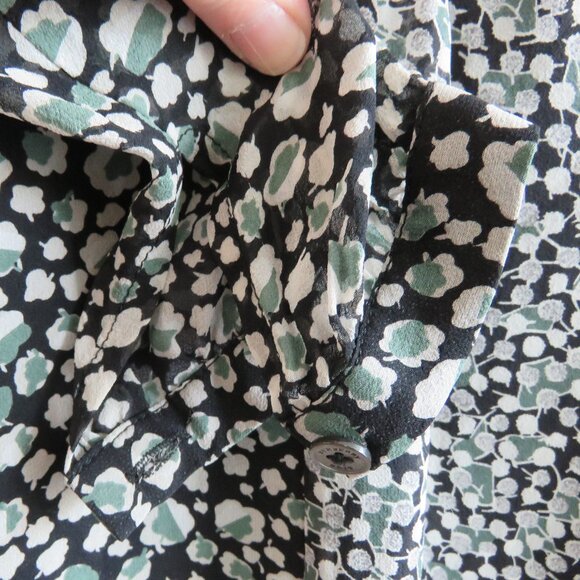 BURBERRY BRIT 100% Silk Ditsy Floral Crepe Pintuck Dress Academia Preppy Luxury - Picture 8 of 16